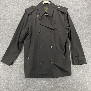 Lauren Ralph Petite‎ Jacket Womens PM Black Double Breasted Trench Coat Classic